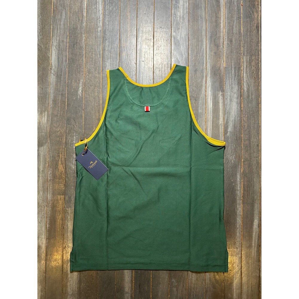 Tracksmith Van Cortlandt Singlet Mens Green Maroon Sash Running Tank Top - Picture 3 of 4